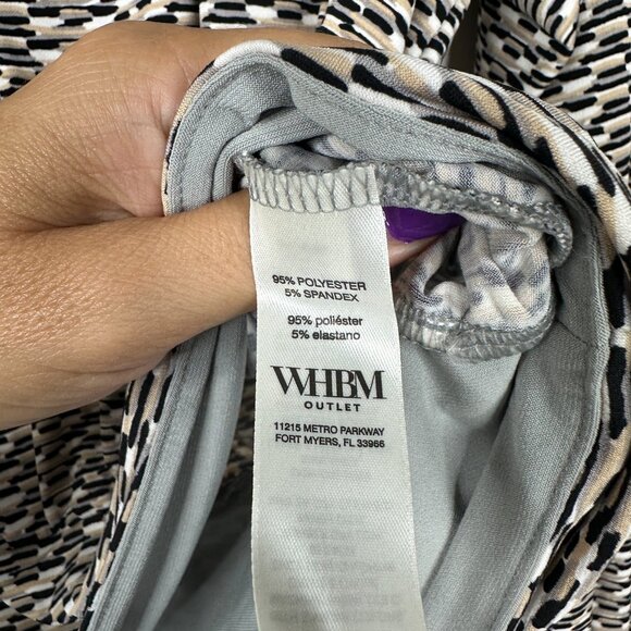 NWT White House Black Market Banded Collar Top Mini Blocks Ultimate Gray #WHBM17 - Picture 4 of 8